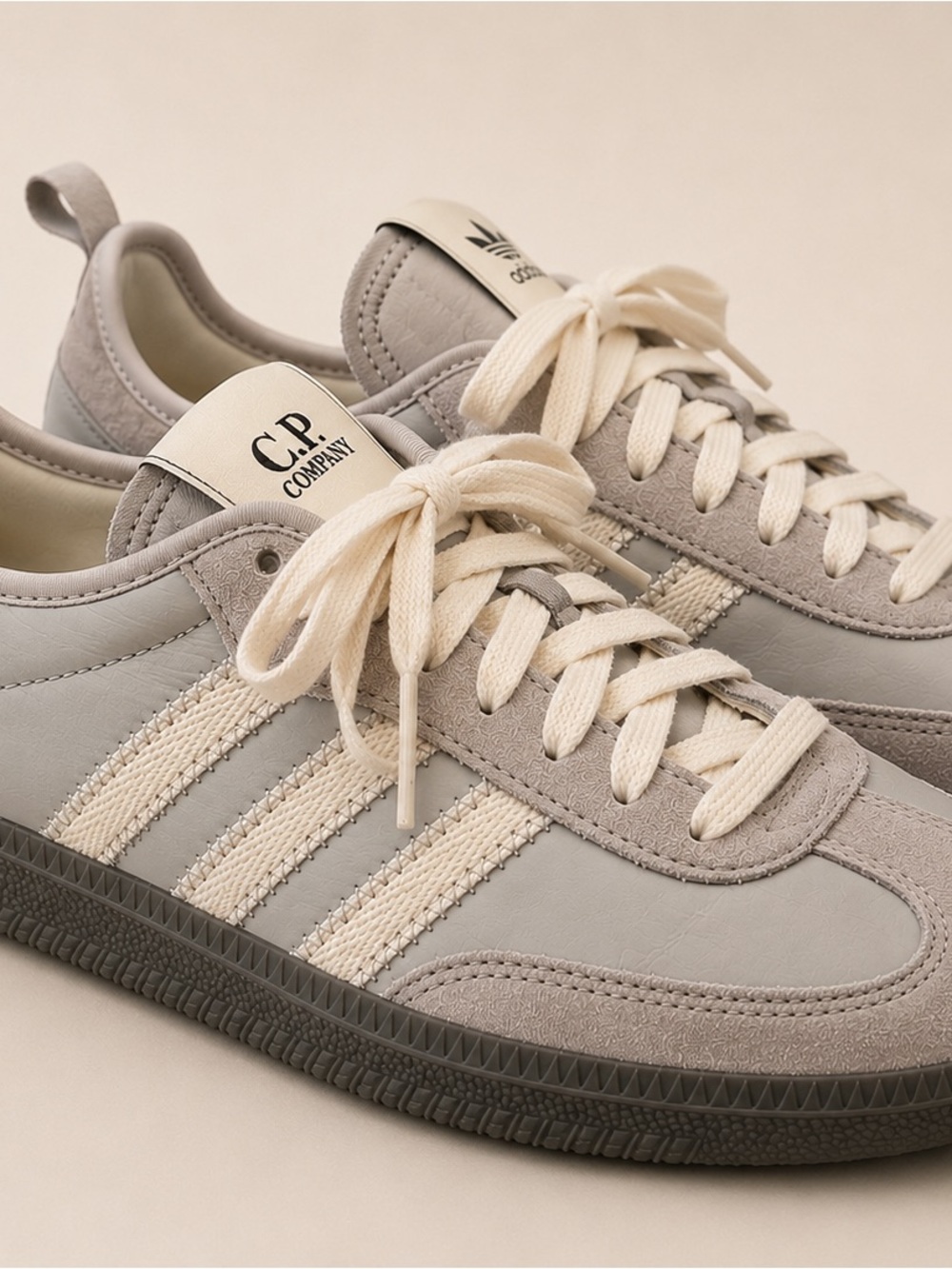Adidas x C.P. Company Italia Spezial Sneakers Grey Taupe Cream M 6.5 / W 7.5 - Picture 4 of 10